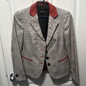 Emporio Armani patterned blazer with red details